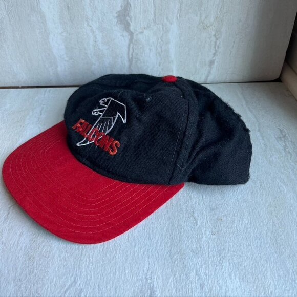 Vintage Atlanta Falcons x STARTER hat 90s Black Embroidered Wool snapback cap - Picture 1 of 9